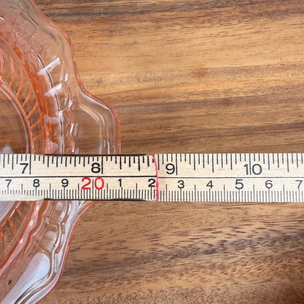 Anchor Hocking Mayfair Open Rose Pink Depression Glass Bowl Tab Handles 9.5